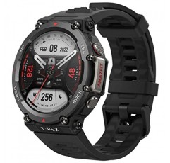 Amazfit T-Rex 2 견고한 스마트 시계, 군용 인증, GPS, 24일 배터리 수명, 심박수, VO2, SPO2 모니터링, 페이서, 고도, 10 ATM 방수, 수면 모니터링(검은색)