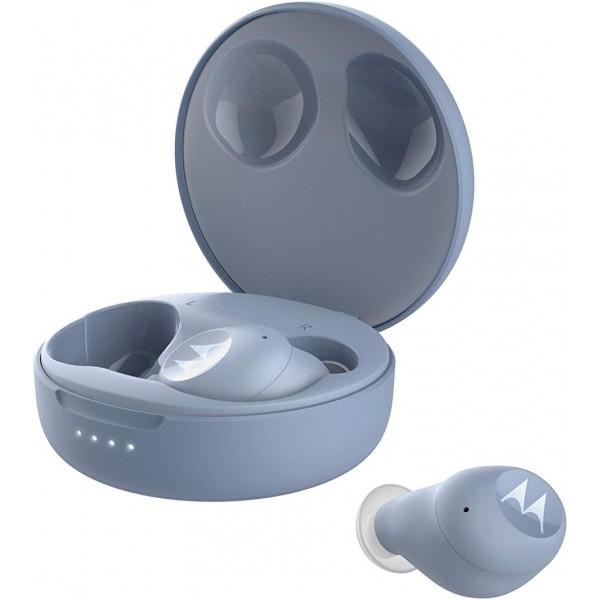 Motorola Lifestyle VerveBuds 250 - 블루투스 인이어 진정한 무선 헤드폰 - 휴대용, 무선 충전 케이스 - 18시간 - IPX5 방수 - 터치 컨트롤 - Alexa,Siri,Google과 호환 - 블루
