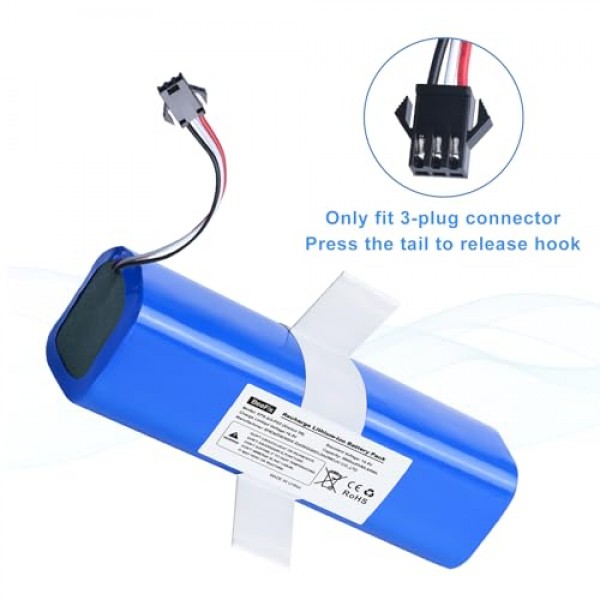 Xiaomi Viomi S9 로봇 진공 청소기용 교체용 배터리, 14.4V 리튬 이온 5600mAh