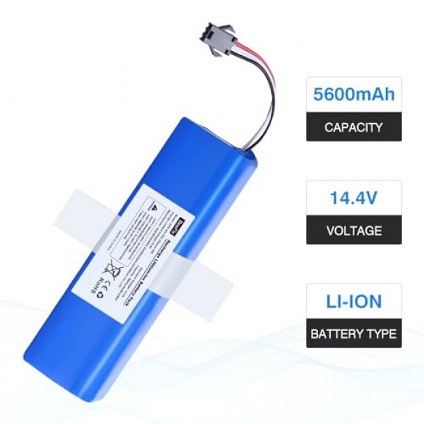 Xiaomi Viomi S9 로봇 진공 청소기용 교체용 배터리, 14.4V 리튬 이온 5600mAh