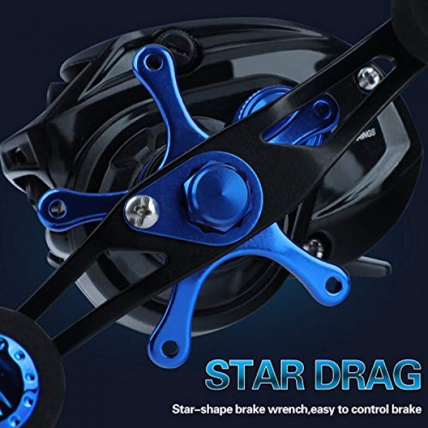 Sougayilang Baitcaster 콤보 낚싯대 및 릴 콤보, 여행 바닷물 담수 및 초보자를 위한 초경량 베이트캐스팅 낚시 릴 6피트/7피트