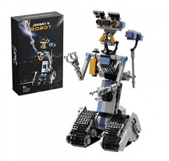 VONADO 조니 5 로봇 빌딩 블록 세트, 짧은 개방 회로 조니 파이브 로봇 모델 장난감, 줄기 교육 선물 세트 6 7 8 9 10 11 12+ 소년 소녀(370 Pcs)