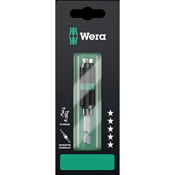 Wera - 5073420001 육각형 897/4 R SB BiTorsion Rapidaptor, 범용 비트 홀더 1/4