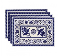Artoid 모드 Talavera 타일 꽃 피닉스 Fiesta 멕시코 Placemats 4, 12x18 인치 계절 가을 휴가 테이블 매트 파티 주방 식사 장식 세트