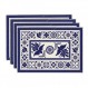 Artoid 모드 Talavera 타일 꽃 피닉스 Fiesta 멕시코 Placemats 4, 12x18 인치 계절 가을 휴가 테이블 매트 파티 주방 식사 장식 세트