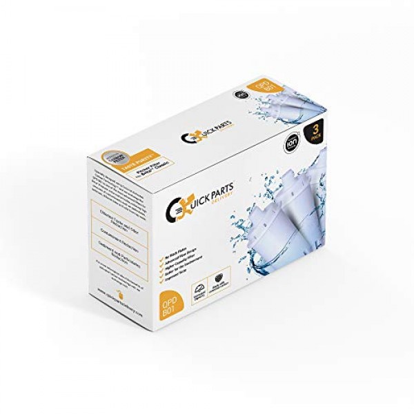 QPD-B01 - 브리타 교체 필터와 호환되는 브리타 클래식은 염소, 맛과 냄새, 클로라민, 미립자, 철, 망간, 아연 및 총 용존 고형물(TDS)을 감소시킵니다. OB03(3팩)