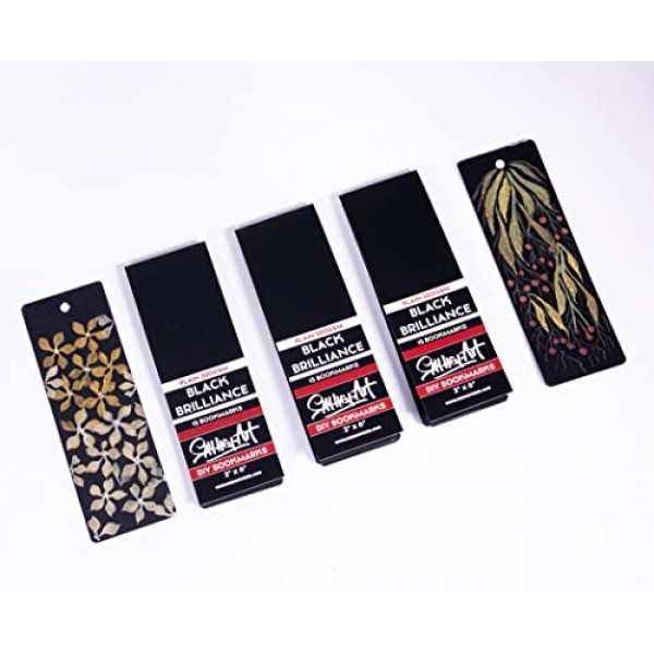 MESSKETEERS - 300GSM 딥 블랙 북마크 스케치패드, 전문 아티스트를 위한 아크릴 및 혼합 매체에 적합(2개 팩)