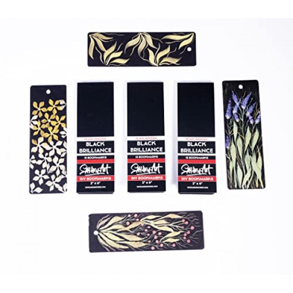 MESSKETEERS - 300GSM 딥 블랙 북마크 스케치패드, 전문 아티스트를 위한 아크릴 및 혼합 매체에 적합(2개 팩)