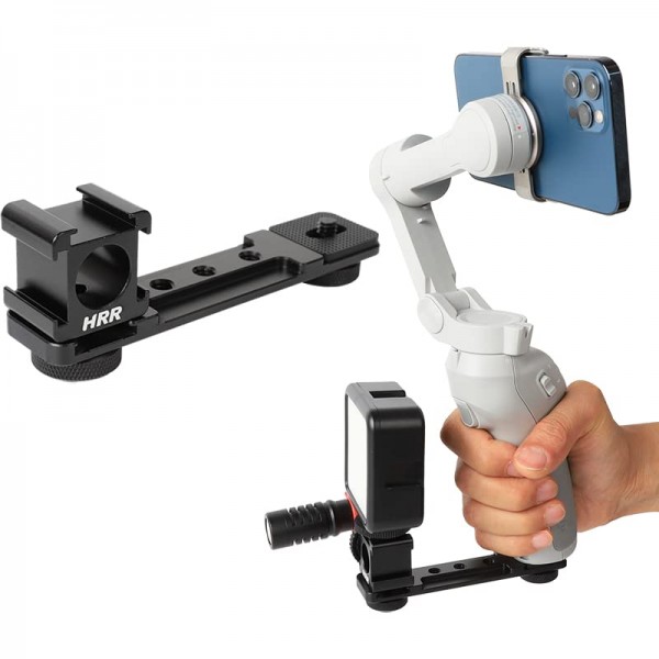 PellKing 트리플 콜드 슈 연장 바, GoPro, 짐벌, 삼각대, 모노포드 OSMO Zhiyun Feiyu Stabilizer와 호환되는 1/4어댑터가 있는 마이크 마운트 연장 바 브래킷