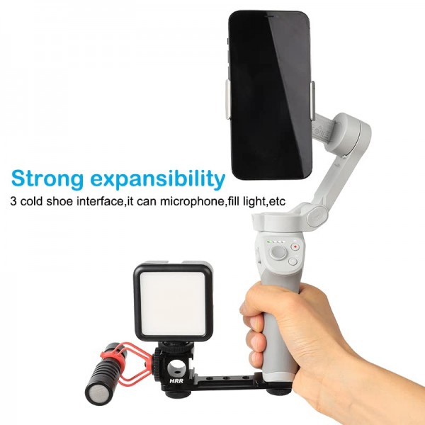 PellKing 트리플 콜드 슈 연장 바, GoPro, 짐벌, 삼각대, 모노포드 OSMO Zhiyun Feiyu Stabilizer와 호환되는 1/4어댑터가 있는 마이크 마운트 연장 바 브래킷