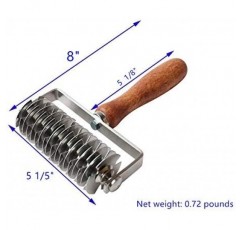 나무 손잡이 스테인레스 스틸 홀더 반죽 격자 케이크 빵 그물 칼 파스타 스파게티 메이커 국수 격자 롤러 Docker 반죽 커터 민서