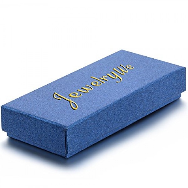 JewelryWe 남성용 레트로 캘린더 아날로그 쿼츠 시계(직사각형 로마 숫자 다이얼 및 가죽 스트랩 포함) 색상: 블랙, 블루, 브라운