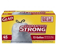 Glad Tall 주방 조임끈 쓰레기 봉투, 13갤런, 45개