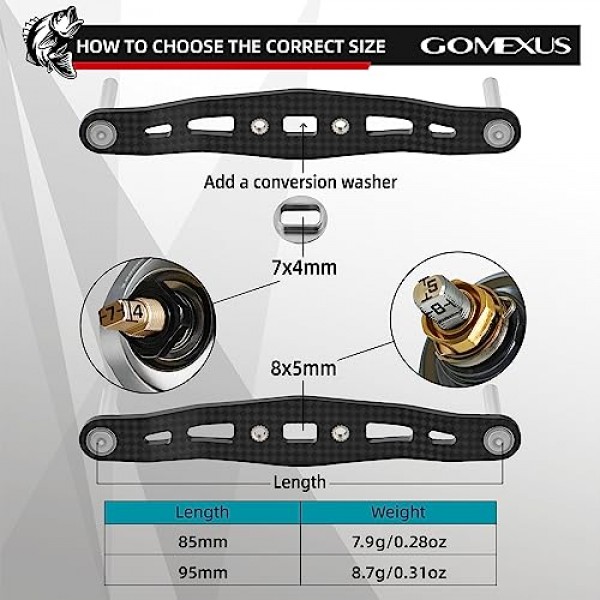 Shimano Curado SLX Tranx Daiwa Tatula Abu Lews 베이트캐스팅 릴 핸들(7x4 어댑터 필요)과 호환되는 GOMEXUS 파워 핸들