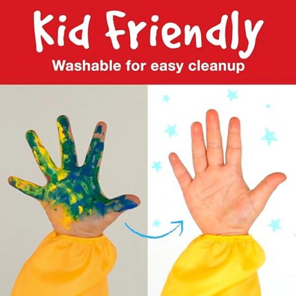 Faber-Castell Little Creatives 점보 압착 페인트 브러시, 6가지 색상, 어린이용 페인트 스틱, 세척 가능, 유아 미술 용품, 무독성 페인트와 브러시가 하나로 통합되어 있음, 어