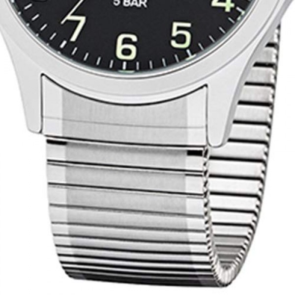 리젠트 남성용 아날로그 쿼츠 시계(스테인리스 스틸 스트랩 포함) 11310063, 실버/블랙, 팔찌