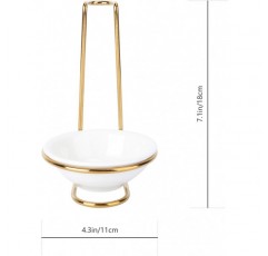 Cabilock 주방 팬 홀더 스탠드 스푼 레스트 세라믹 그릇 직립기구 홀더 Stovetop Kitchen Countertop Organization 수직 디자인 18X11cm 용 황금