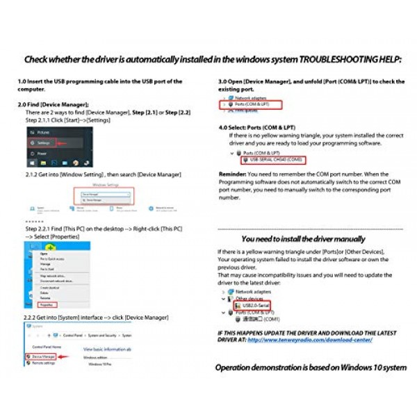 Tenway Baofeng USB 프로그래밍 케이블