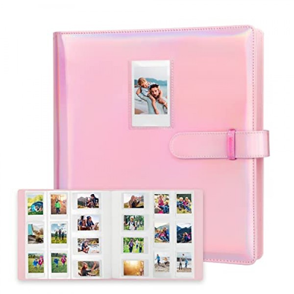 Fujifilm Instax Mini 카메라용 640 포켓 사진 앨범, 폴라로이드용 사진 앨범, 가죽 커버, Instax Mini 12 11 9 40 90 8 7 Evo LiPlay 즉석 카메라, 2x3 사진 앨범(매직 핑크)