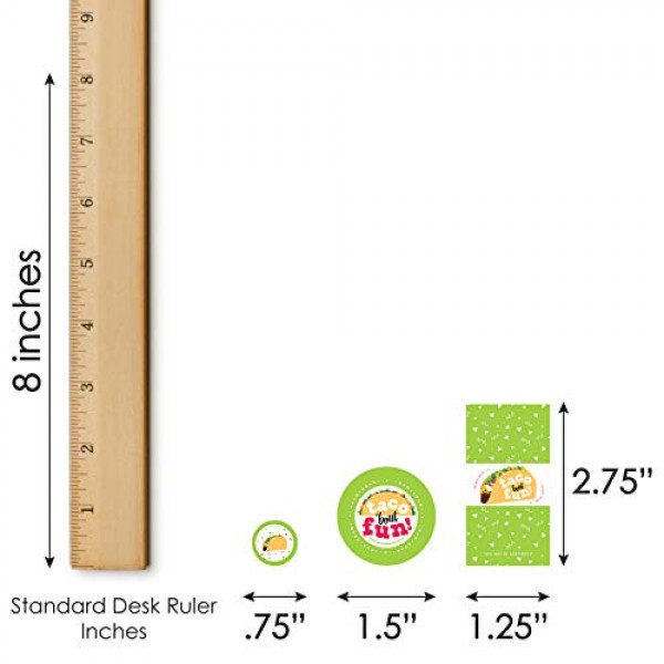 Big Dot of Happiness Taco 'Bout Fun - 미니 캔디 바 포장지, 둥근 캔디 스티커 및 원형 스티커 - 멕시코 축제 사탕 호의 스티커 키트 - 304개