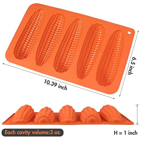 Webake 옥수수 스틱 빵 팬 2개 세트, 콘브레드 남부 옥수수 스틱 굽기용 실리콘 옥수수 속 빵 금형