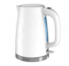 BLACK+DECKER 1.7L 무선 전기 주전자, KE1560W, 프리미엄 질감, 워터 윈도우, 급속 끓임, 자동 차단, 화이트