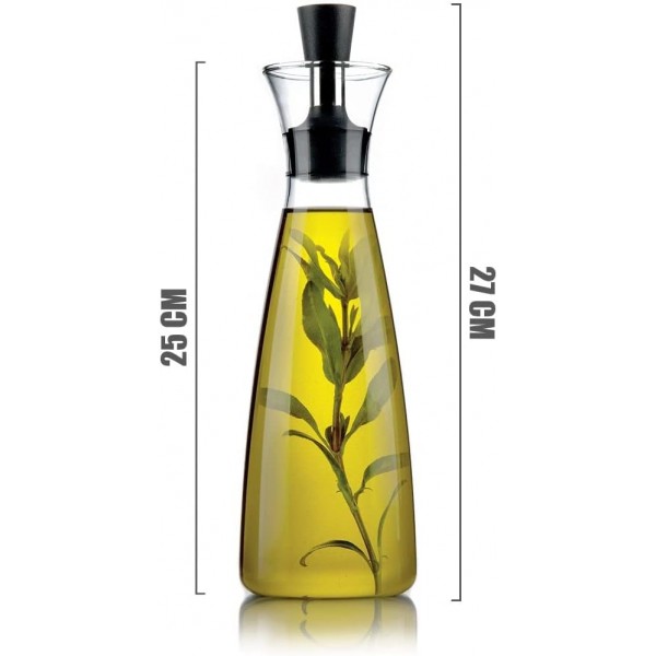 ALIXIN-올리브 오일 디스펜서. 주방용 유리 병 및 푸어러 주둥이 세트, 오일 및 식초 용기/디캔터, 드립리스 캡 주둥이, 액체 조미료 용기, 주방용 유리 디켄터 포함. (550M