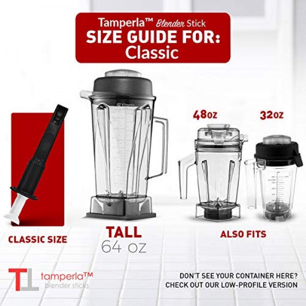 Vitamix 64온스 용기 플런저 액셀러레이터와 호환되는 탬퍼 클래식 Vita-Mix [신규 - 특허 획득] 블렌더 액세서리
