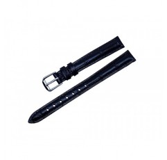 RECHERE 교체용 가죽 시계 밴드 스트랩 악어 악어 그레인 핀 버클 블랙 브라운 블루 화이트 레드