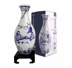 핀투 3D 퍼즐 꽃병 160개의 곡선 플라스틱 퍼즐 조각으로 만든 독특한 꽃병 꽃꽂이 및 가정 장식을 위한 집들이 선물 - [S1025] (반투명, 매화나무 위의 까치)