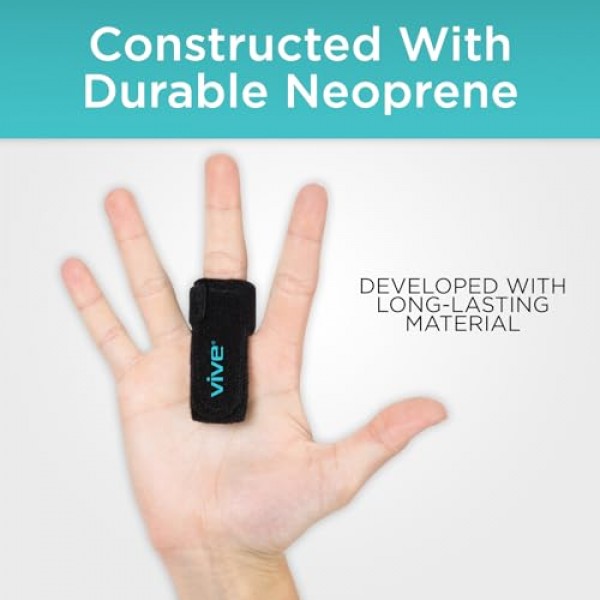 Vive 방아쇠 손가락 부목 - 중간, 고리, 검지, 엄지 및 새끼 손가락 교정을 위한 지지대 곡선, 구부러짐, 고정 협착 건초염 손 힘줄 잠금 해제 안정기 너클 랩