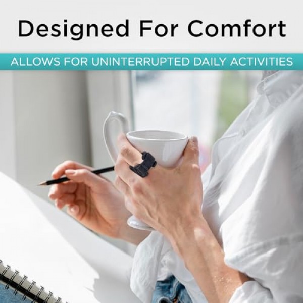 Vive 방아쇠 손가락 부목 - 중간, 고리, 검지, 엄지 및 새끼 손가락 교정을 위한 지지대 곡선, 구부러짐, 고정 협착 건초염 손 힘줄 잠금 해제 안정기 너클 랩