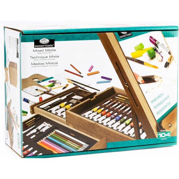 Royal & Langnickel REA6000 - 모든 페인팅 미디어가 포함된 이젤 세트, 104피스