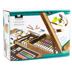 Royal & Langnickel REA6000 - 모든 페인팅 미디어가 포함된 이젤 세트, 104피스