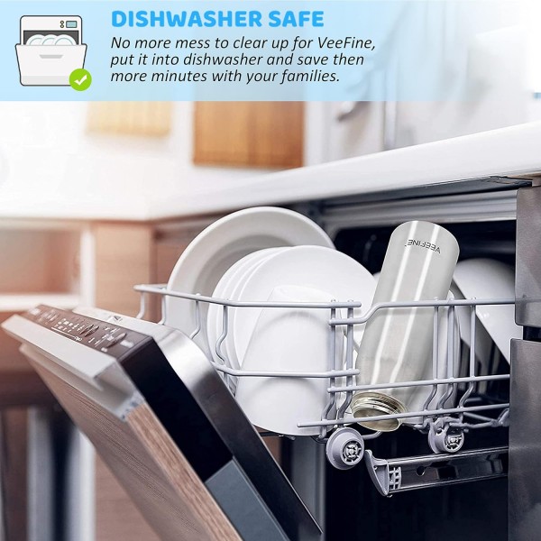 밀짚 식기세척기가 포함된 절연 물병 안전한 금속 물병 BPA 무료 스테인레스 스틸 물병 947ml /32oz 하이킹 캠핑 및 학교용, 슬리버 실버 947ml / 32oz