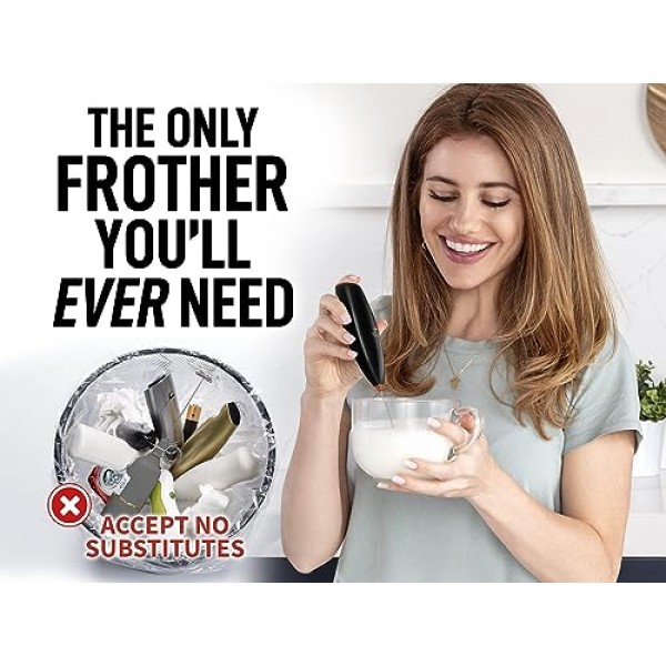 Zulay Executive 시리즈 커피용 울트라 프리미엄 선물 우유 거품기 - 라떼용 커피 거품기 휴대용 폼 메이커 - 커피용 전기 우유 거품기, 스탠드 없음(디럭스 블랙)