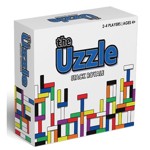 Uzzle Stack Royale 보드 게임, 어린이와 성인을 위한 빠르고 재미있는 가족 보드 게임, 4세 이상을 위한 컬러 블록 퍼즐 게임