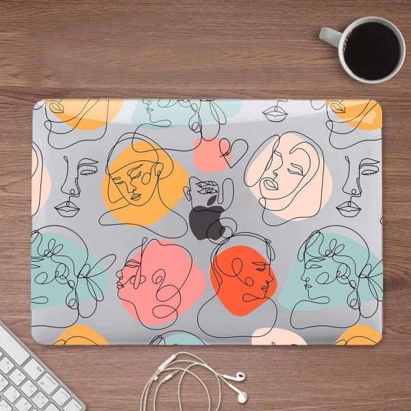 2021 2022 2023 MacBook Pro 14인치 M2 M1 Pro/Max A2779 A2442와 호환되는 케이스, Touch ID가 있는 MacBook Pro 14.2 A2779 A1442, Art Face Pro 14 A2779 A2442 M2 M1 Pro/Max, 2021용 Fancity 고무 처리된 부드