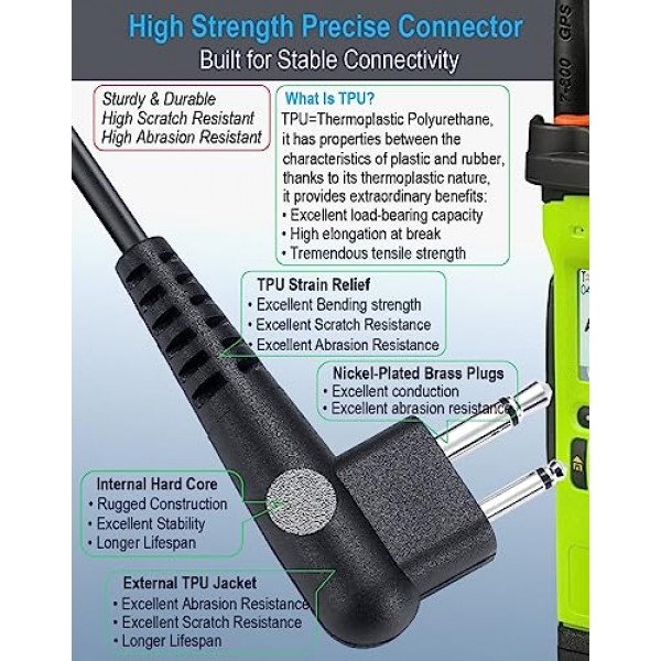 Commountain CP200D CP100D 이어폰 Motorola 라디오 R2 CP200 CP185 BPR40 BPR40D CLS1410 CLS1110 DTR700 DTR650 RDU4100 RDU4160D RMU2040 RMU2080D CLS CP, G 모양 귀고리 헤드셋 이어 피스