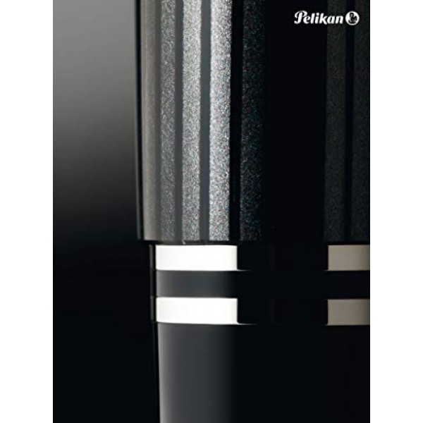 Pelikan Souverän K805 Stresemann 무연탄 줄무늬 볼펜, 블랙, 각 1개(957530)
