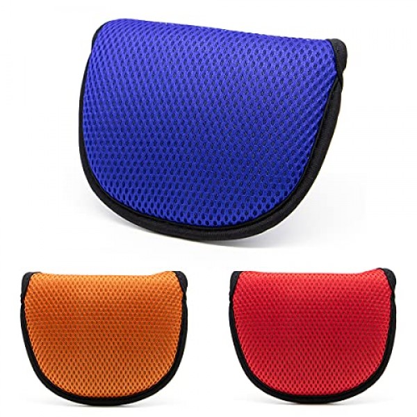 골프 퍼터 커버, 말렛 퍼터 헤드 커버 메쉬 골프 퍼터 헤드 커버 힐 샤프트 용 매직 테이프가있는 골프 헤드 커버 RH LH 적합 Odyssey Works Stroke Lab, Scotty Cameron