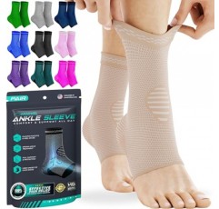 Modvel 2 팩 발목 버팀대 압축 슬리브 | 부상회복, 관절통 | FSA 또는 HSA 적격 | 아킬레스건 지지대, 아치 지지대가 있는 발바닥 근막염 발 양말