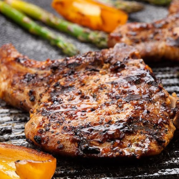 ProSource 2-in-1 양면 19.5인치 x 9인치 주철 철판 손잡이 포함, 가스 레인지, 오븐 및 화덕용 사전 양념 및 들러붙지 않음.