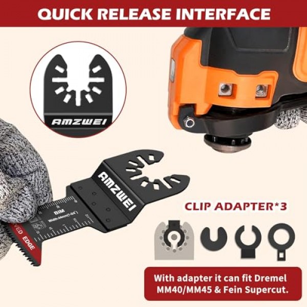 10 Pcs 이중 금속 진동 공구 블레이드 금속 절단, 부드러운 금속, 단단한 목재, 플라스틱, 진동 톱 블레이드 용 1-3/4 곡선 가장자리 멀티 도구 블레이드 Dewalt Milwaukee Bosch 