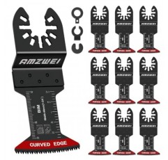 10 Pcs 이중 금속 진동 공구 블레이드 금속 절단, 부드러운 금속, 단단한 목재, 플라스틱, 진동 톱 블레이드 용 1-3/4 곡선 가장자리 멀티 도구 블레이드 Dewalt Milwaukee Bosch 
