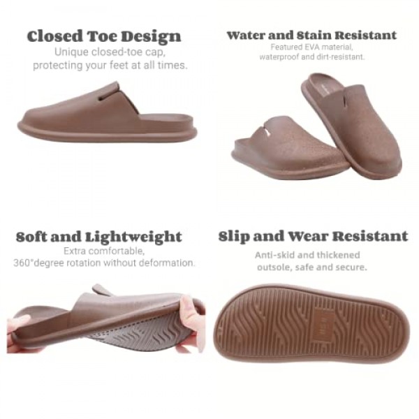 Meetinspace 여성 남성 unisex eva clogs dupes 와이드 라운드 발가락 뮬 가볍고 편안한 하우스 슬리퍼 커플 슬립 온 슈즈