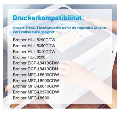 Clywenss TN-423 TN-421 토너 카트리지 Brother TN-423 TN-421 토너 용 Brother HL-L8260CDW HL-L8360CDW DCP-L8410CDN DCP-L8410CDW MFC-L8690CDW Press0 MFC-L4 패키지