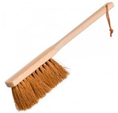 가스 그릴 청소용 Redecker BBQ 핸드 브러시, 내열성 코코넛 섬유 브러시 헤드가 있는 처리되지 않은 아주 긴 너도밤나무 손잡이, 걸이형 고리, 17인치, 독일산