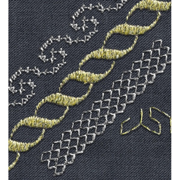 반짝이는 색상의 금속 효과 실 W331 50m 스풀 10개가 포함된 Gütermann creativ 재봉사 세트