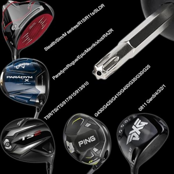 드라이버 클럽 및 페어웨이 하이브리드용 40lbf 토크 골프 렌치 어댑터 슬리브 및 헤드 무게 조정